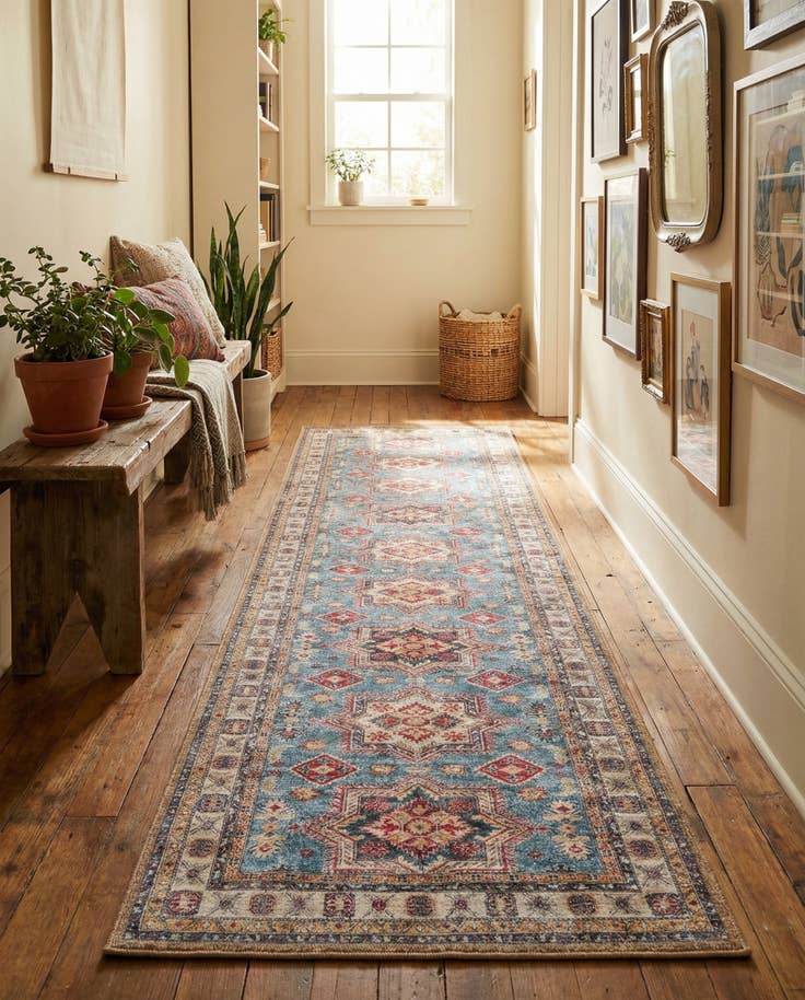 Detail image of 2' x 8' Washable Timeless Runner Rug