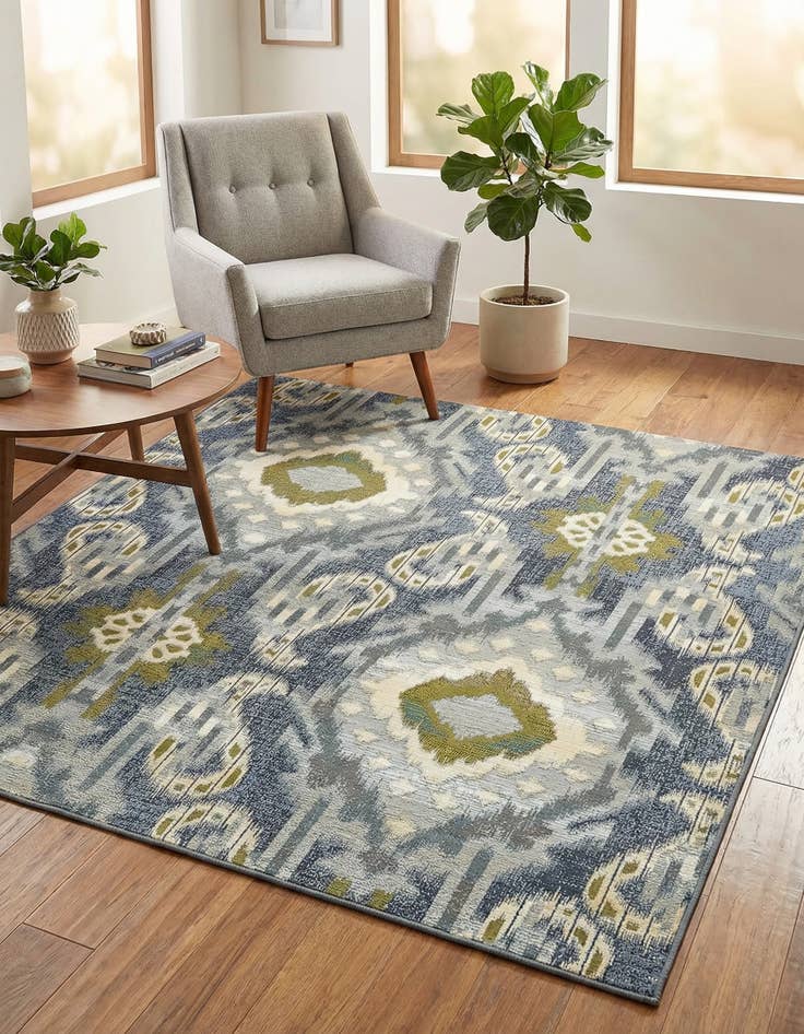 Detail image of 6' x 6' Washable Modern Indoor / Outdoor Square Rug