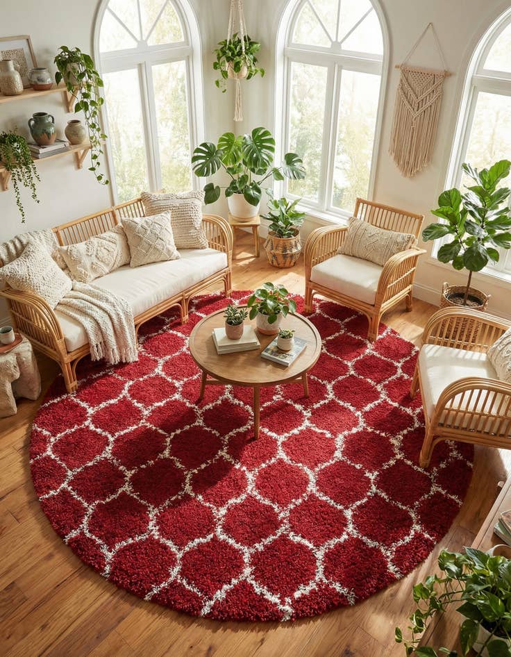 Detail image of 7' 10 x 7' 10 Trellis Shag Round Rug