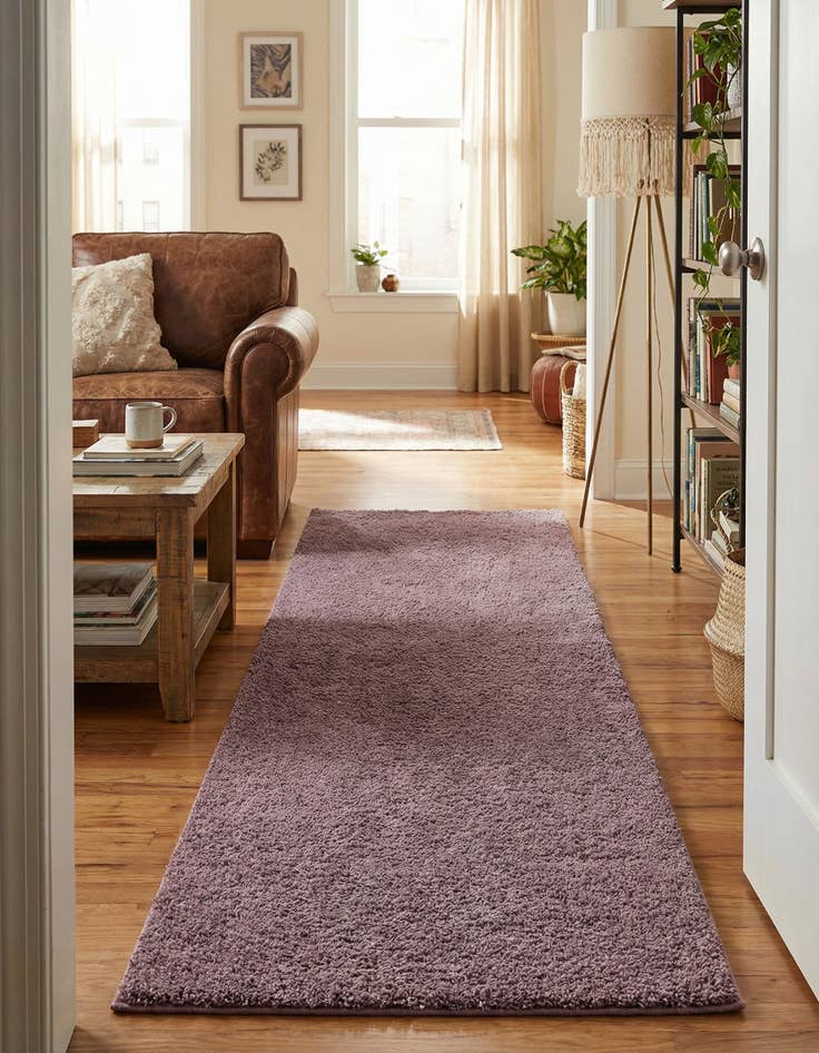 Detail image of  2' 7 x 10' Solid Shag Runner Rug