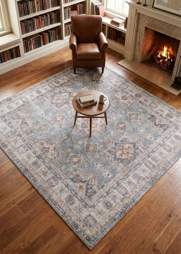 7' 10 x 7' 10 Washable Timeless Square Rug