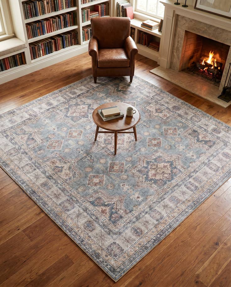 Detail image of 7' 10 x 7' 10 Washable Timeless Square Rug