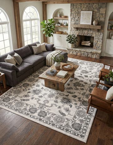 white Gray Boston Rug