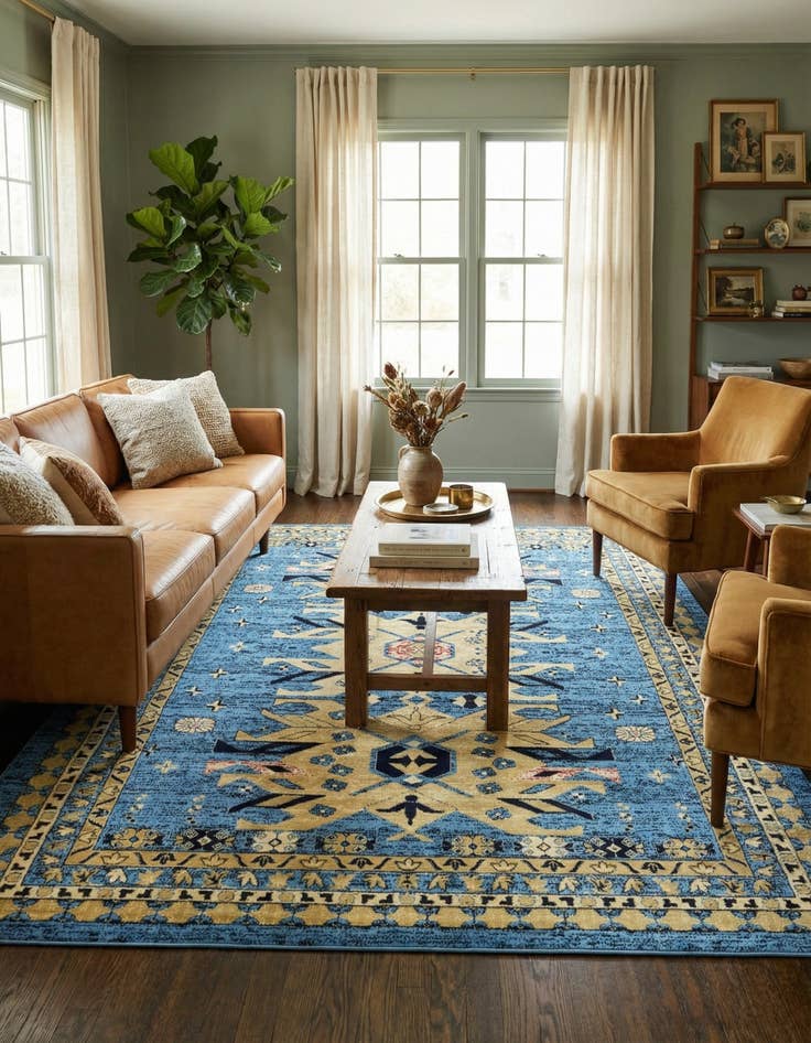 Detail image of 9' x 12' Heriz Design Rug