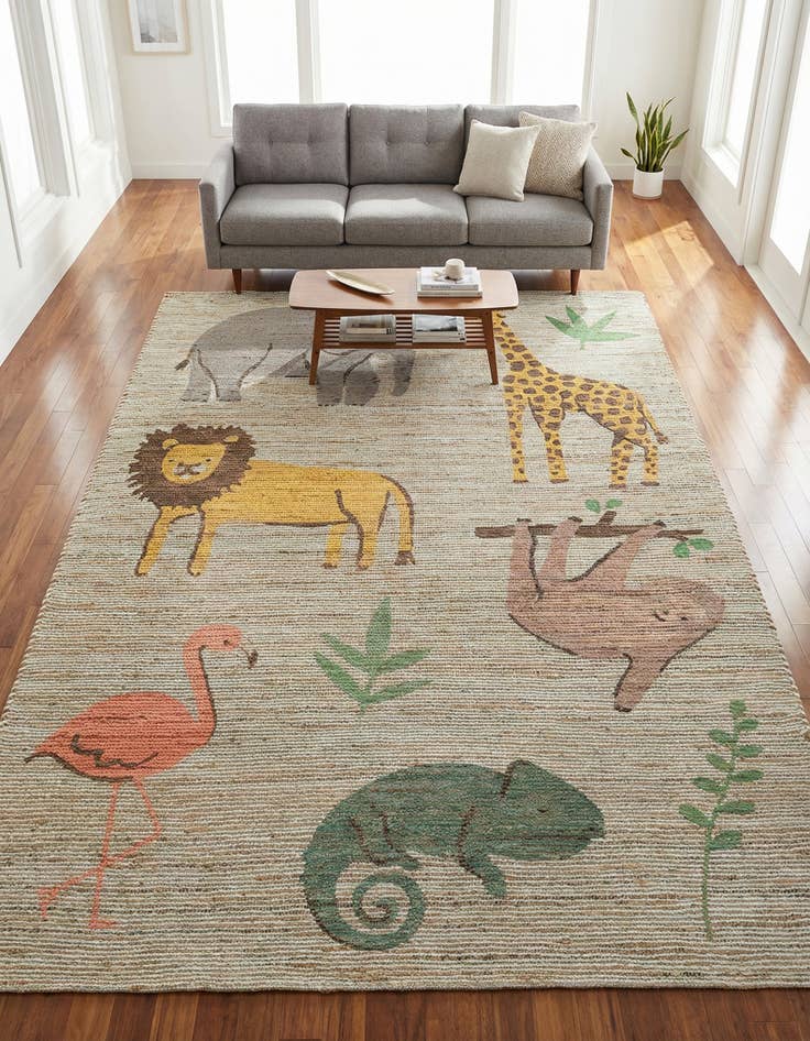 Detail image of  6' 1 x 9'  Hand Woven Chenille Jute Rug