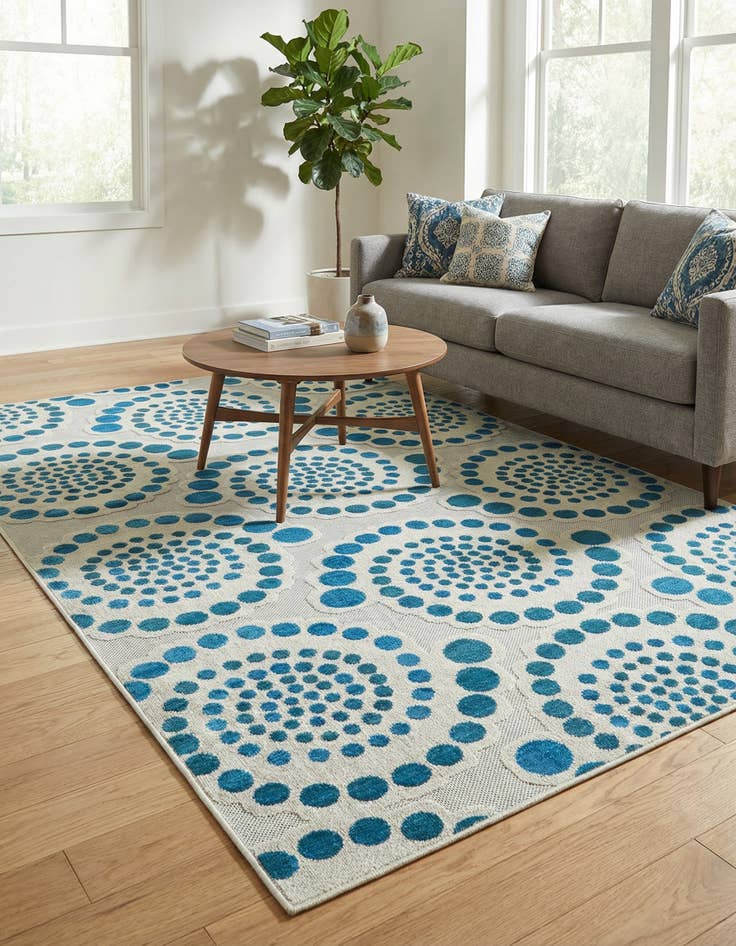 Detail image of 5' x 8'  Washable Modern Indoor / Outdoor Rug