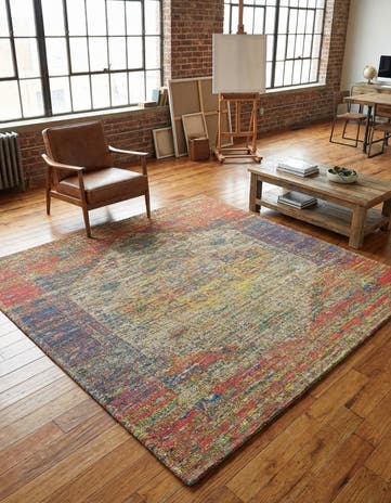 7' 10 x 7' 10 Hand Woven Chenille Jute Square Rug