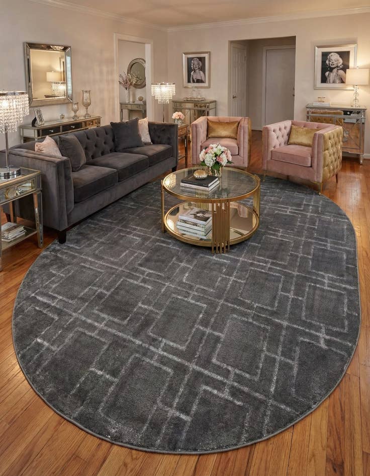 Detail image of 7' 10 x 10'  Marilyn Monroe&trade; Glam Deco Oval Rug