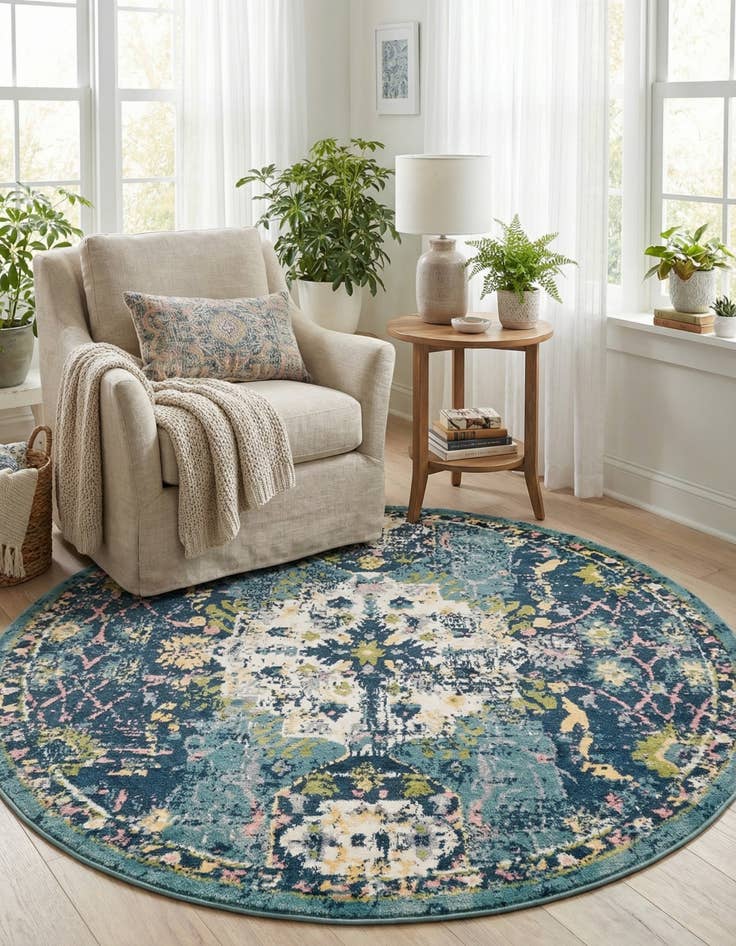 Detail image of  5' x 5' Charleston Round Rug