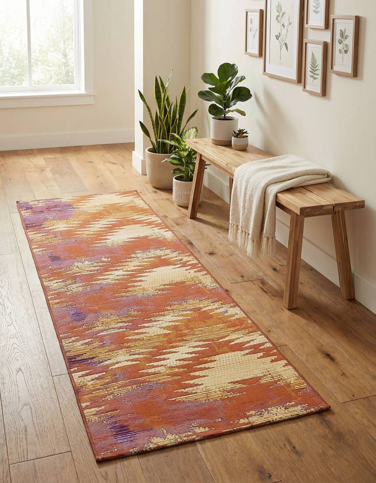 Detail image of 2' x 6' Easy-Clean Modern Indoor / Outdoor Runner Rug