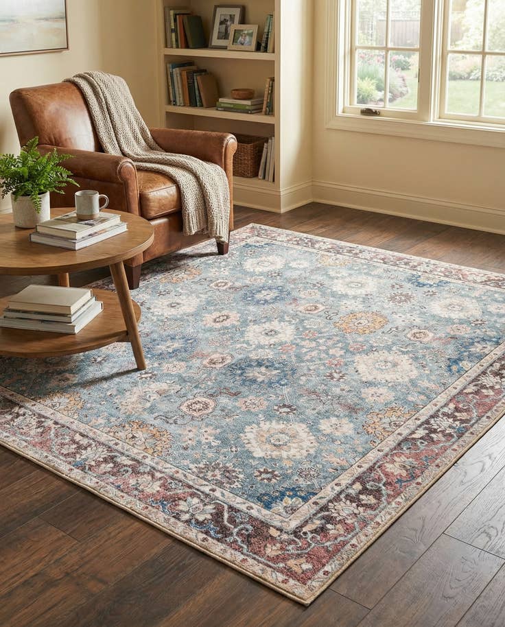 Detail image of 7' 10 x 7' 10 Washable Timeless Square Rug