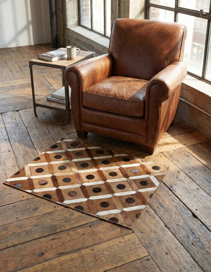 Detail image of 2' x 3' Cowhide Leather Rug