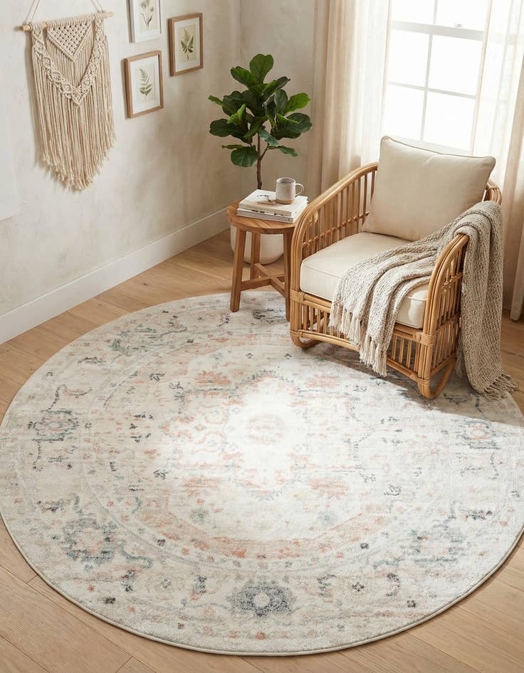 Detail image of 7' x 7' Madeline Vintage Round Rug