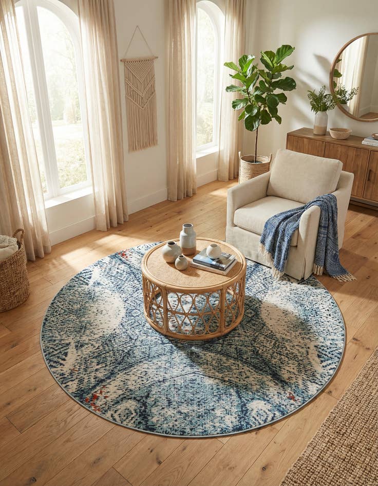 Detail image of 8' x 8'  Washable Arte Round Rug