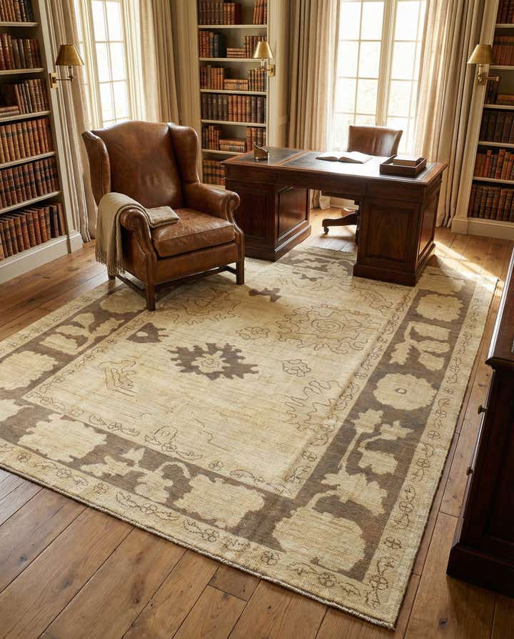 8' 5 x 10' 2 Hand Knotted Oushak Wool Rug