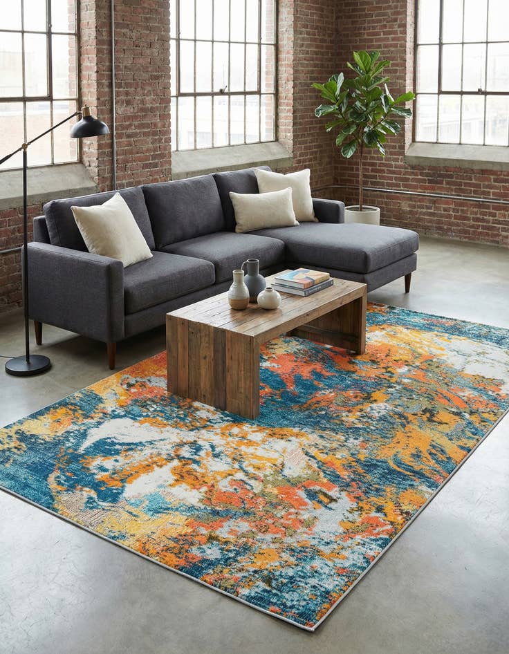 Detail image of 5' 3 x 8' Washable Vivid Rug