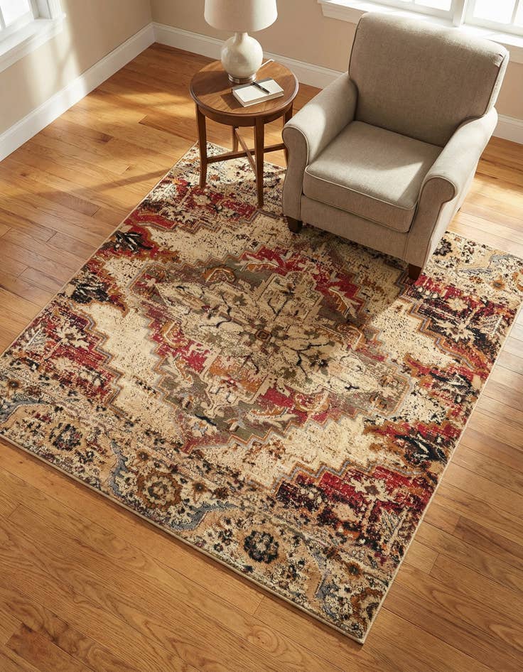 Detail image of 5' 3 x 5' 3 Saturn Square Rug