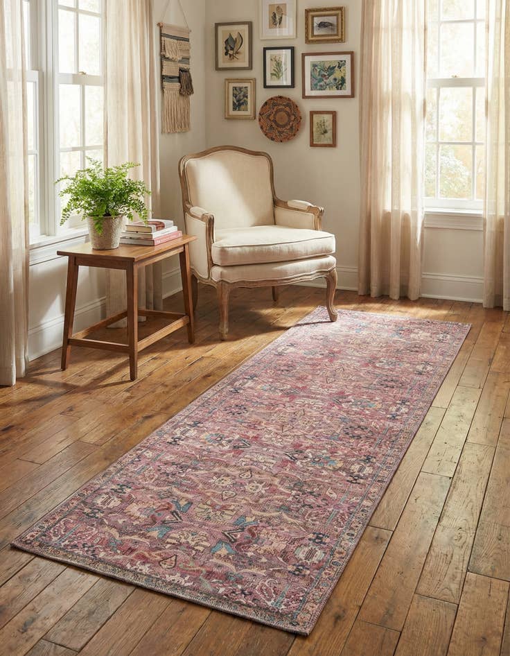 Detail image of 2' x 6' Washable Nostalgia Runner Rug