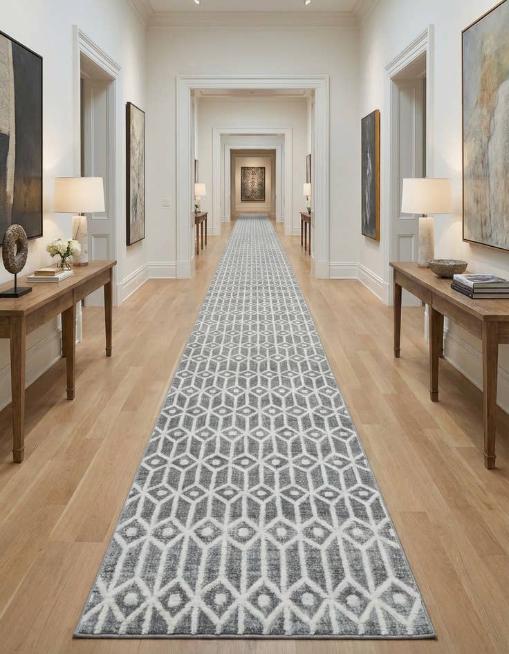 Detail image of 3' x 19' 8 Lattice Trellis Runner Rug