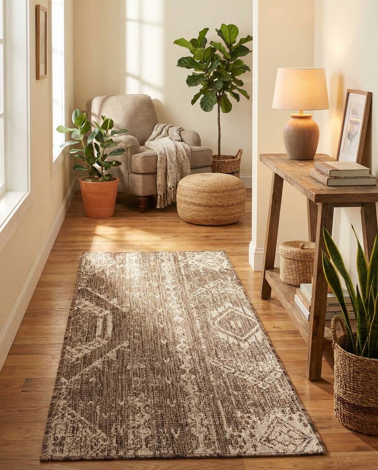 Detail image of 2' x 5' 3 Easy-Clean Bohemian Indoor / Outdoor Runner Rug