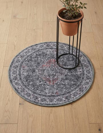 2' x 2' Washable Timeless Round Rug