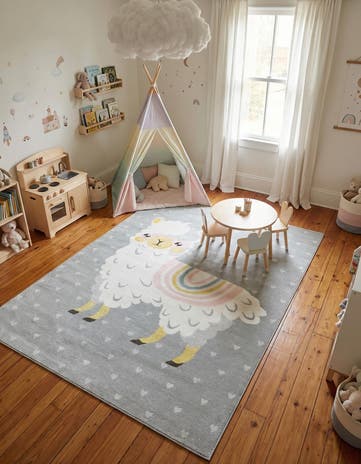 7' 10 x 10' Llama Whimsy Kids Rug