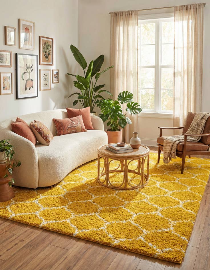 Detail image of 10' x 13' Trellis Shag Rug