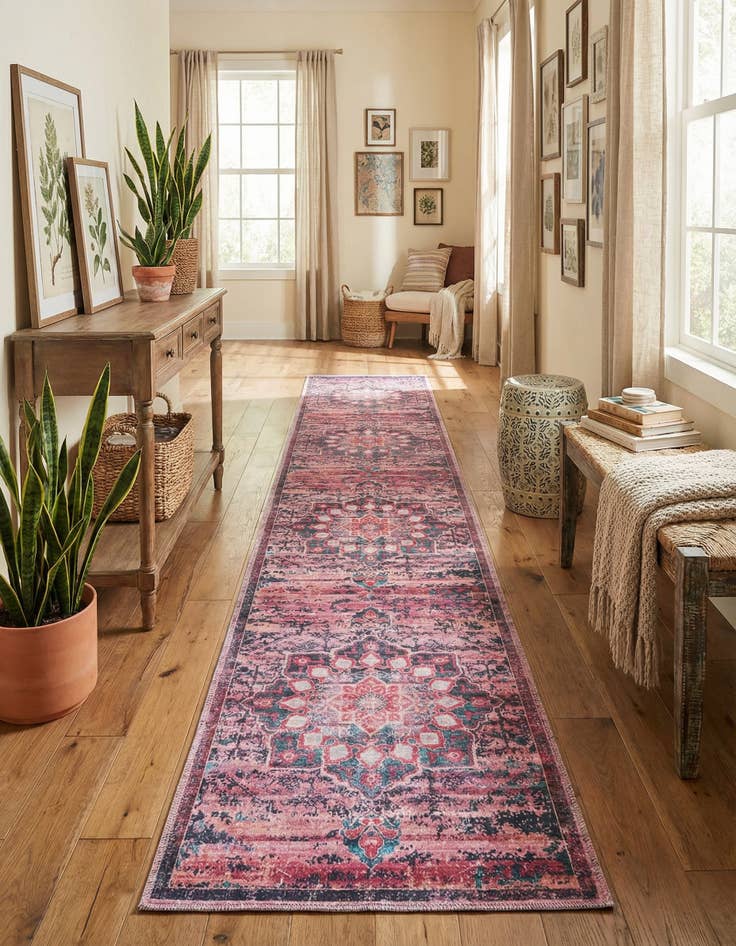 Detail image of 2' x 13'  Washable Renaissance Runner Rug