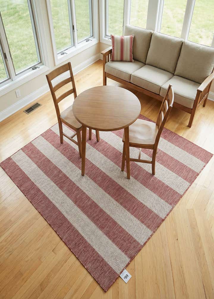 6' x 6' Easy-Clean Ribbon Indoor / Outdoor Square Rug