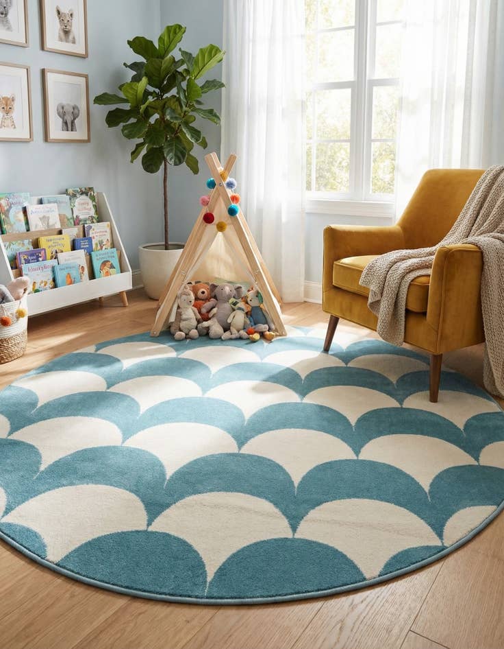 Detail image of 5' 3 x 5' 3 Whimsy Kids Round Rug