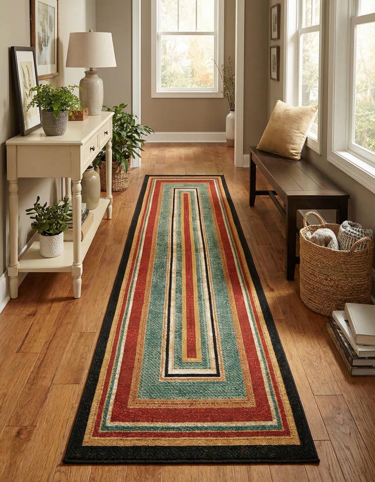 Detail image of 2' 7 x 12' Washable Modern Indoor / Outdoor Runner Rug