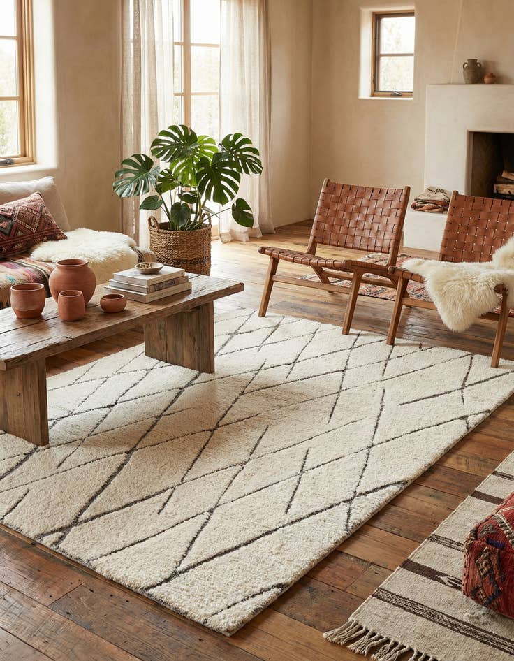 Detail image of 4' 1 x 6' 1 Atlas Moroccan Wool Rug