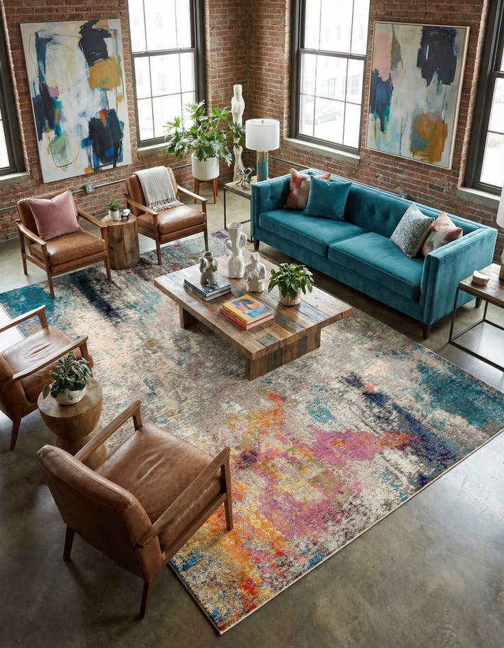 Detail image of 9' x 12' 2  Washable Spectrum Rug