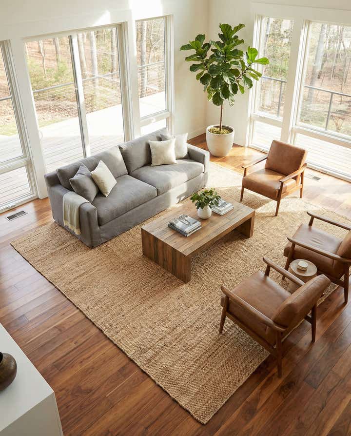 10' x 10' Hand Woven Chunky Jute Square Rug