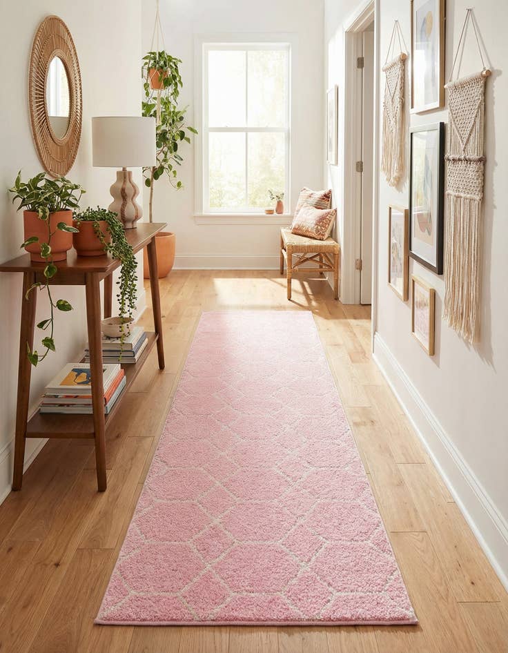 Detail image of 2' x 9' Trellis Frieze Runner Rug