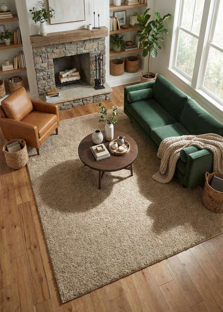 9' 10 x 13' Soft Solid Shag Rug