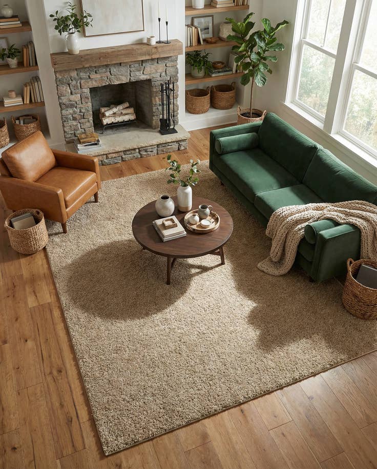 Detail image of 9' 10 x 13' Soft Solid Shag Rug