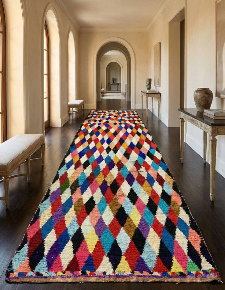 Detail image of 6' x 13' 8 Hand Knotted Moroccan Wool Runner Rug