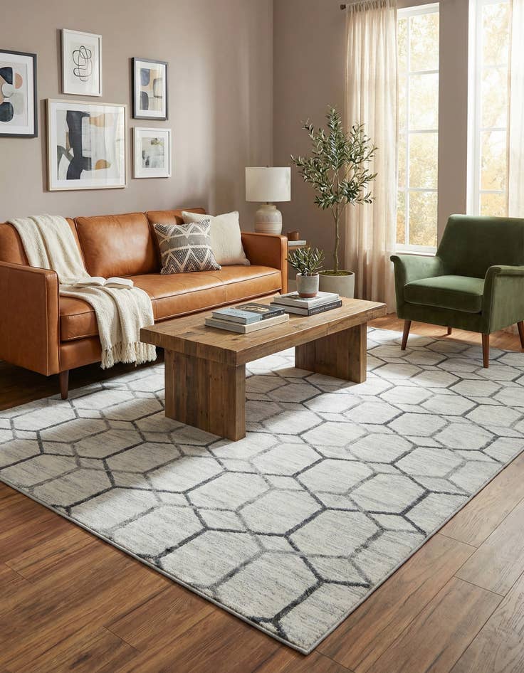 Detail image of  6' x 9' Lattice Trellis Rug