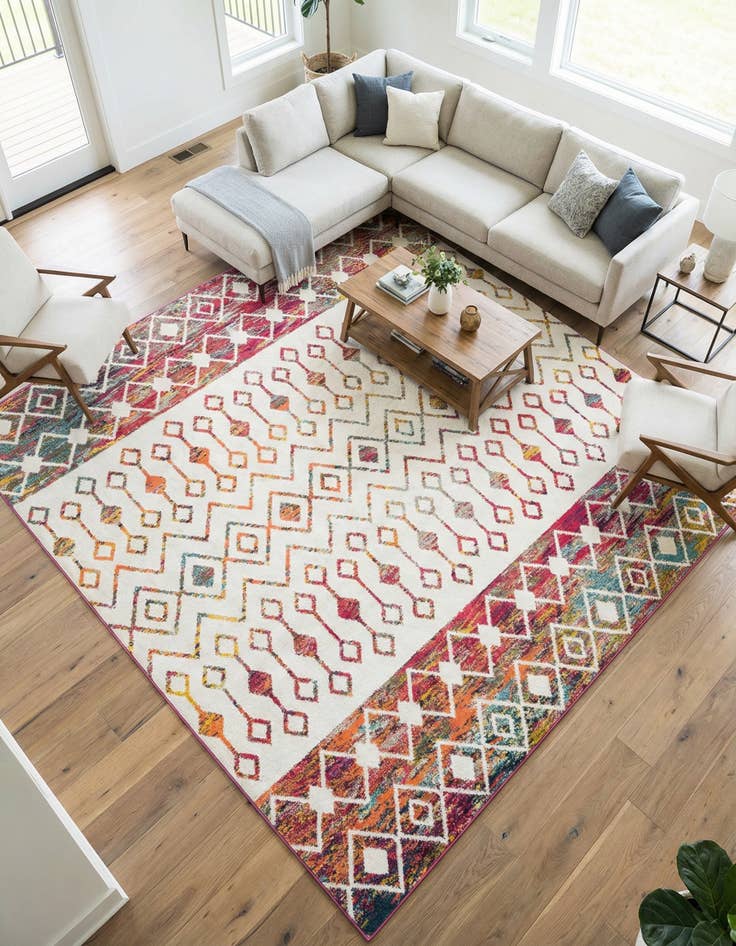 Detail image of  10' x 10' Moroccan Trellis Square Rug