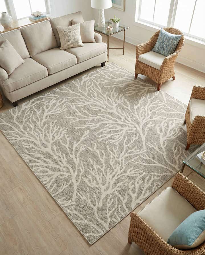 7' 10 x 7' 10 Easy-Clean Coastal Indoor / Outdoor Square Rug