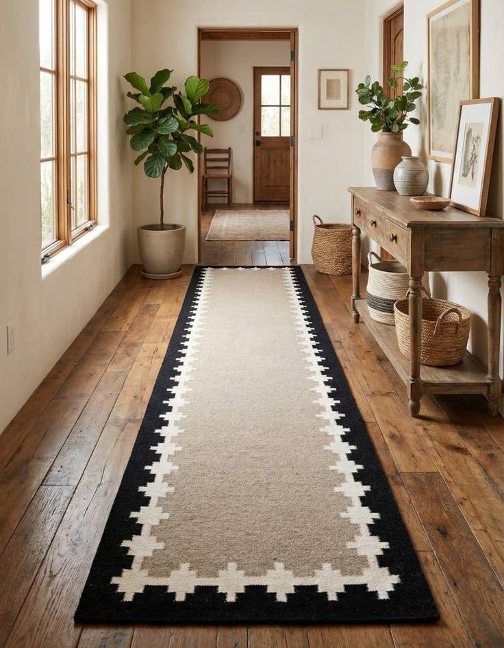 Detail image of 3' 3 x 14' 1  Hand Woven Kilim Wool Runner Rug