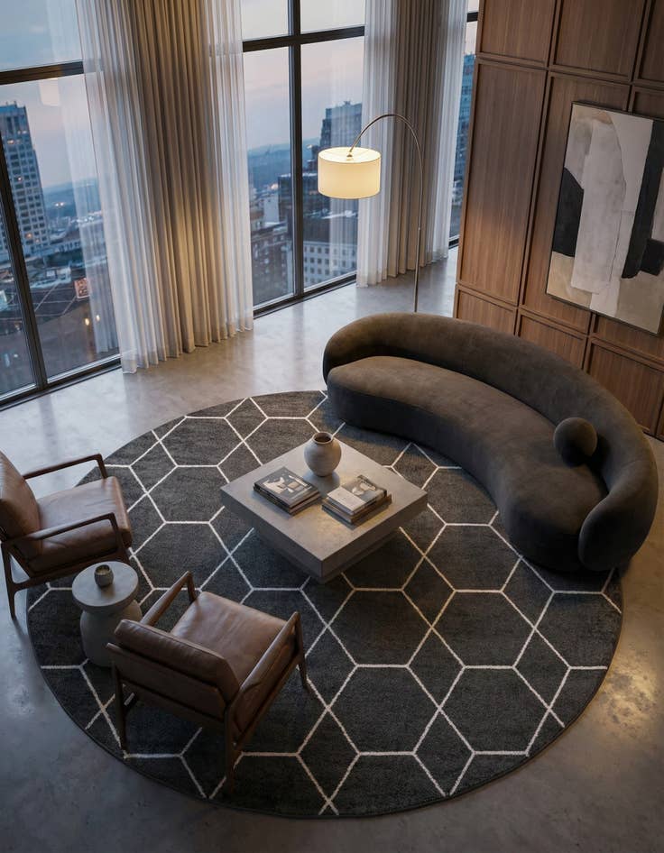 Detail image of 10' x 10' Trellis Frieze Round Rug