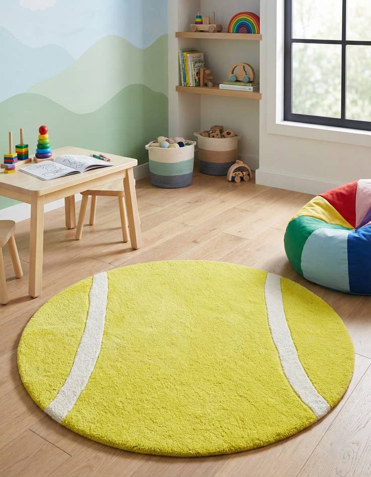 Detail image of 3' 1 x 3' 1 Playtime Kids Wool Freeform Rug
