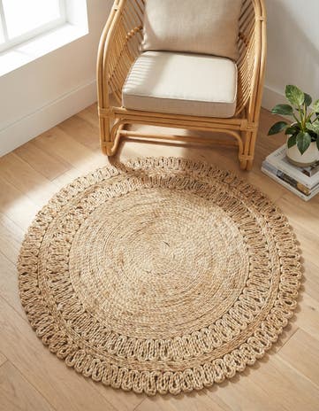 Natural Handmade Braided Jute Round Rug