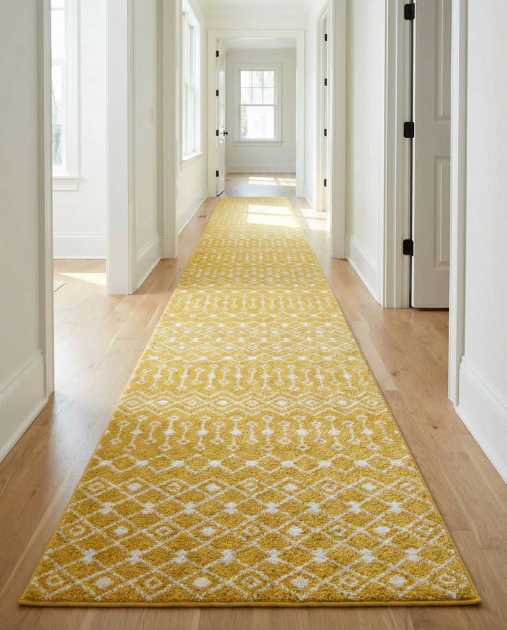 Detail image of 3' 3 x 16' 5 Moroccan Trellis Runner Rug
