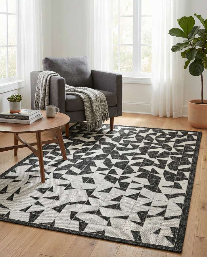 4' x 6' Easy-Clean Modern Indoor / Outdoor Rug