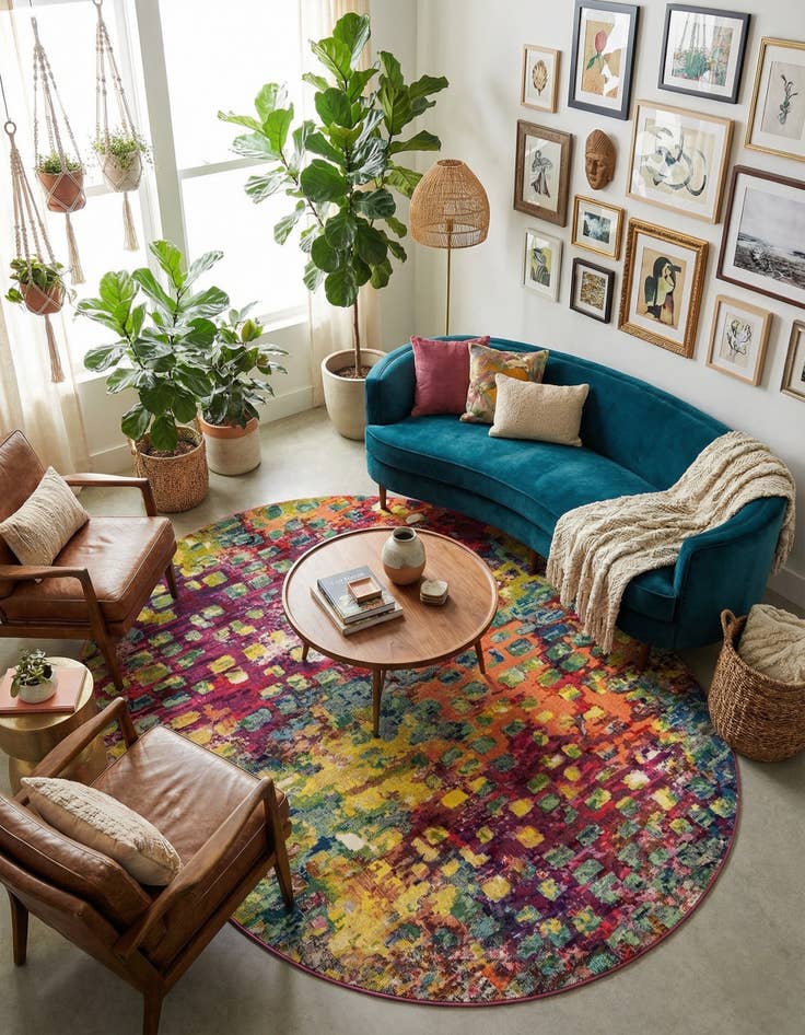 Detail image of 8' x 10'  Washable Barcelona Oval Rug