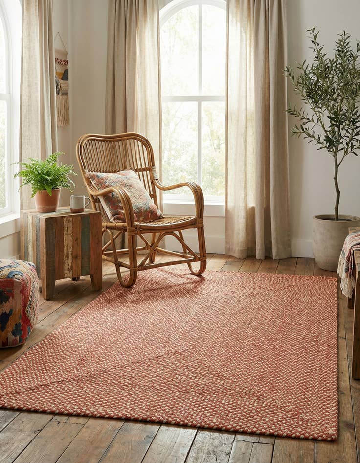 Detail image of 5' 1 x 8' Handmade Tweed Braided Jute Rug