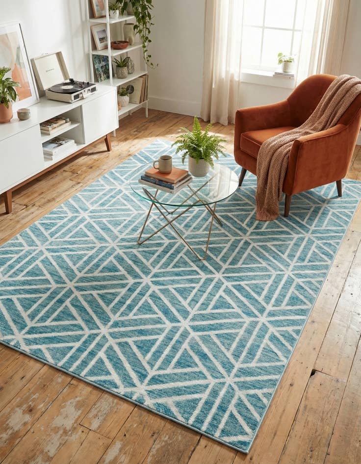 Detail image of 6' x 9' Lattice Trellis Rug